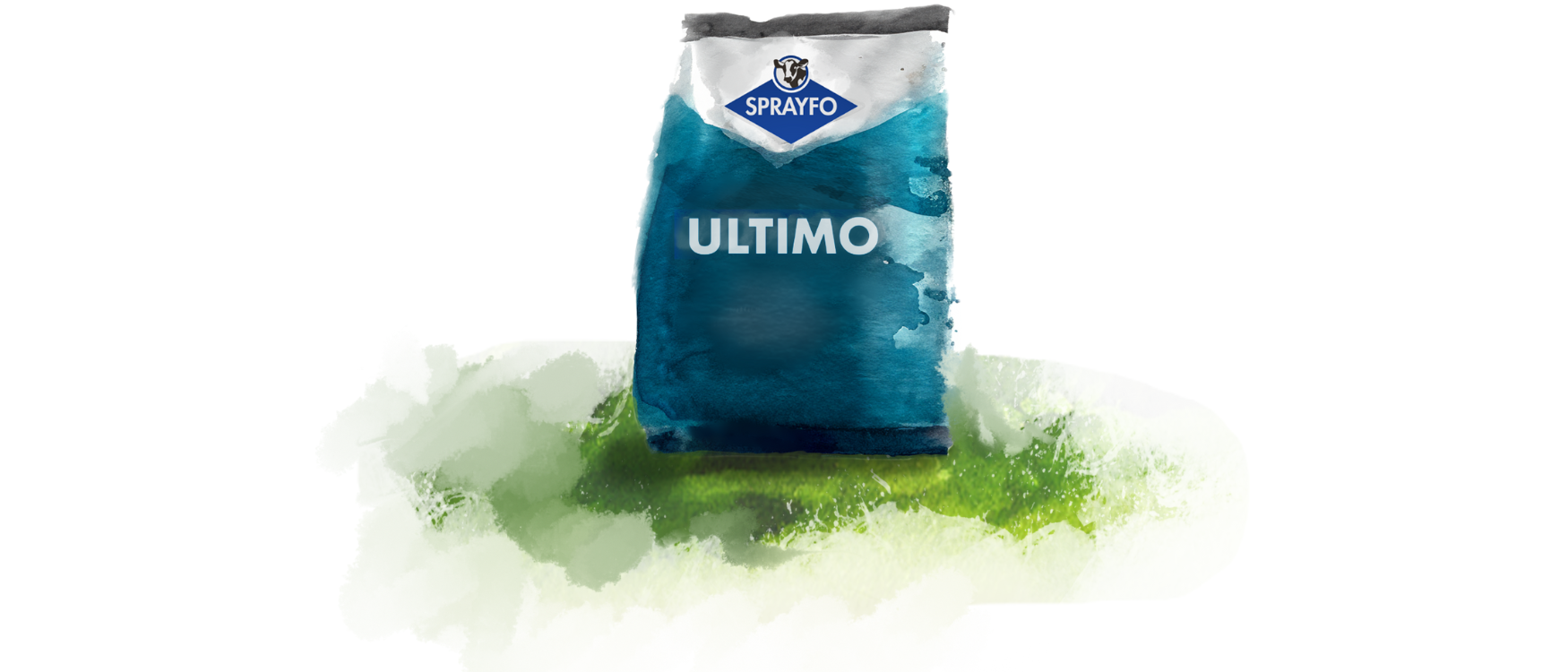 A watercolor image of a Sprayfo Ultimo bag on a green surface